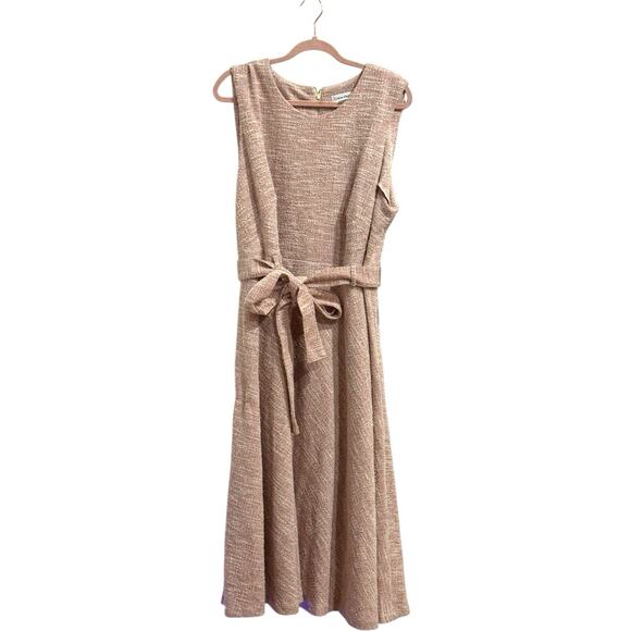 Calvin Klein Women's Plus Size Sleeveless Tweed Midi Dress (Blossom Multi, 20W) - Picture 3 of 10